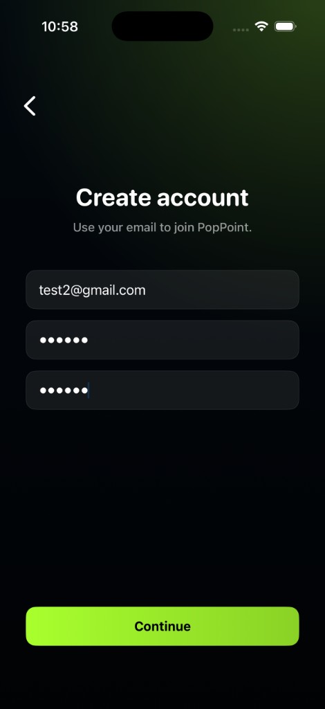 PopPoint matches screen